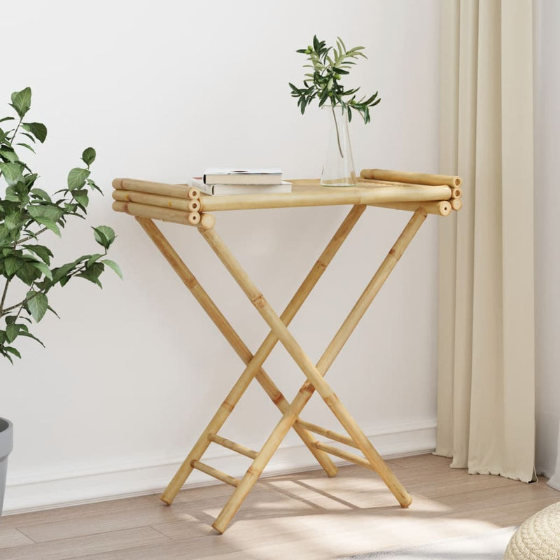 vidaXL Bamboo Folding Tray Table – Stylish & Space-Saving Elegance