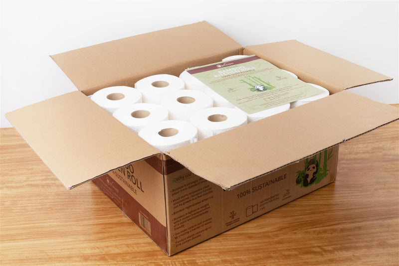 Vinsani Eco-Friendly Bamboo Kitchen Rolls - 12 Pack, Super Absorbent & Durable
