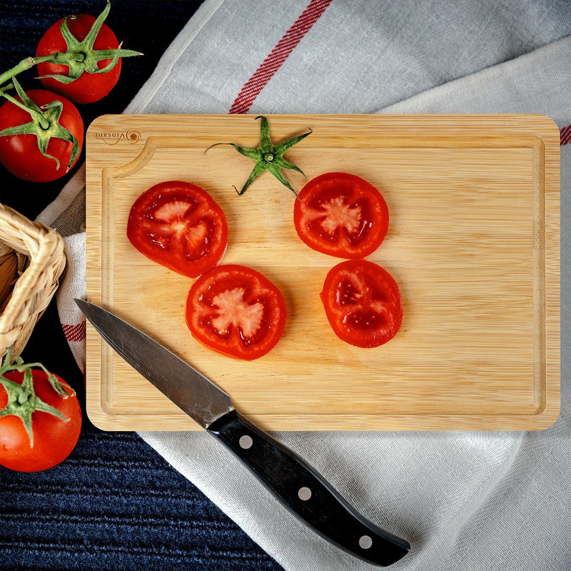 VINSANI Bamboo Chopping Board Set - 3 Sizes, Natural & Versatile Kitchen Essential
