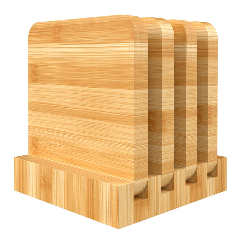 VINSANI Eco-Friendly Bamboo Coasters - Stylish, Durable & Space-Saving Set - Bamboo Craze