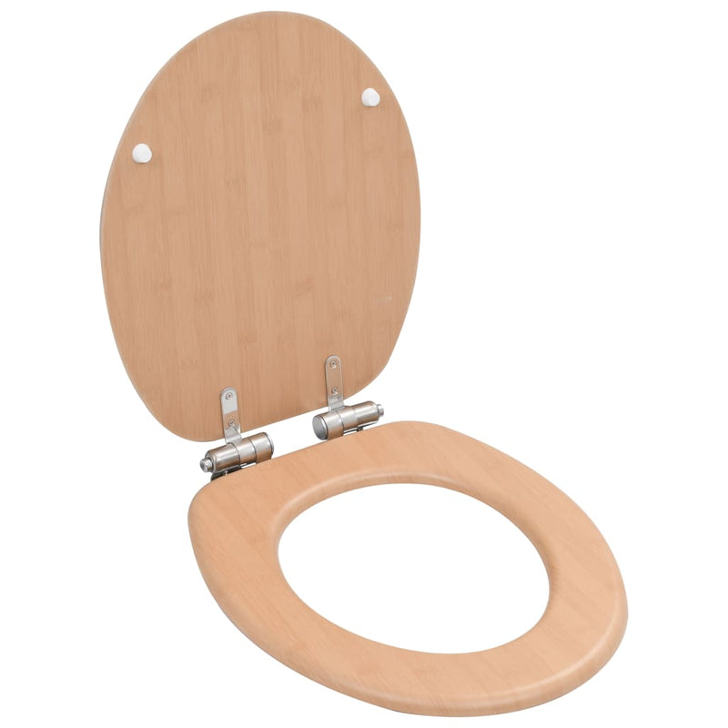 Elegant Bamboo Soft Close Toilet Seat - Universal Fit & Durable Design