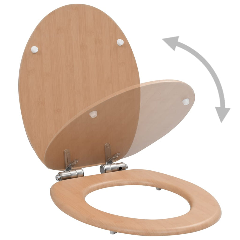 Elegant Bamboo Soft Close Toilet Seat - Universal Fit & Durable Design