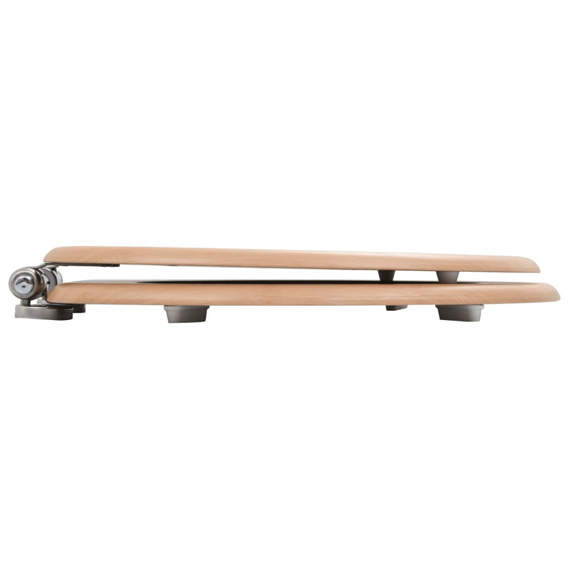 Elegant Bamboo Soft Close Toilet Seat - Universal Fit & Durable Design