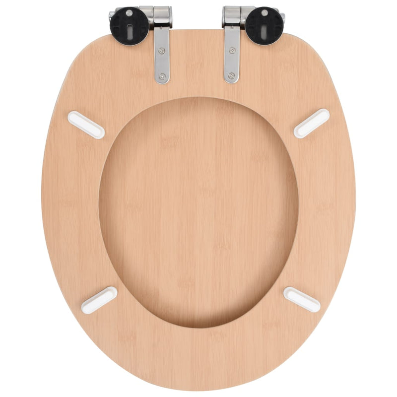 Elegant Bamboo Soft Close Toilet Seat - Universal Fit & Durable Design