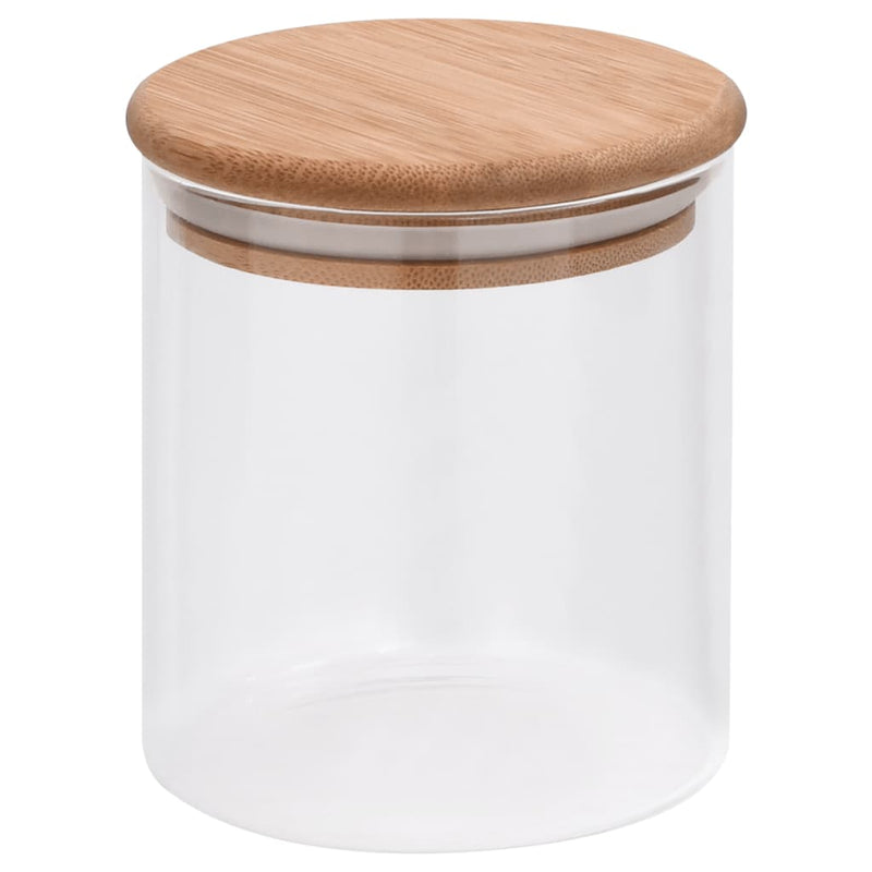 Stylish 6-Piece Glass Storage Jars with Eco-Friendly Bamboo Lids