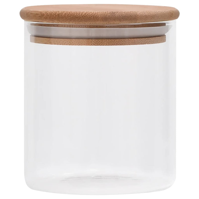 Stylish 6-Piece Glass Storage Jars with Eco-Friendly Bamboo Lids