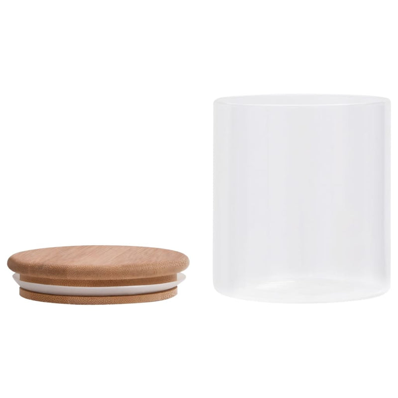 Stylish 6-Piece Glass Storage Jars with Eco-Friendly Bamboo Lids