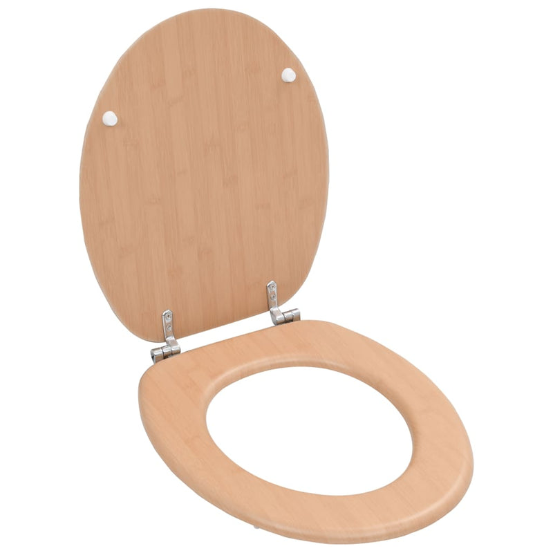 vidaXL Bamboo Dual Toilet Seats - Elegant Design, Universal Fit, 2-Pack