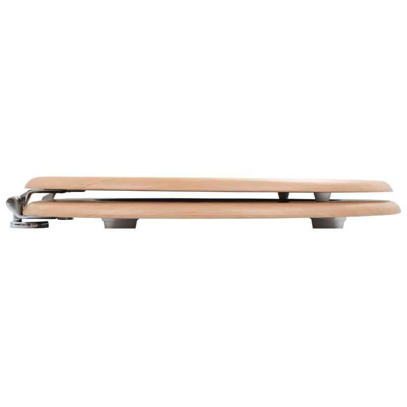 vidaXL Bamboo Dual Toilet Seats - Elegant Design, Universal Fit, 2-Pack