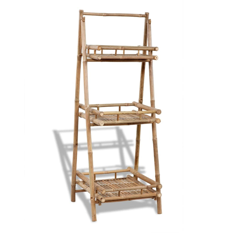 Stylish 3-Tier Folding Bamboo Plant Rack – Space-Saving & Eco-Friendly!
