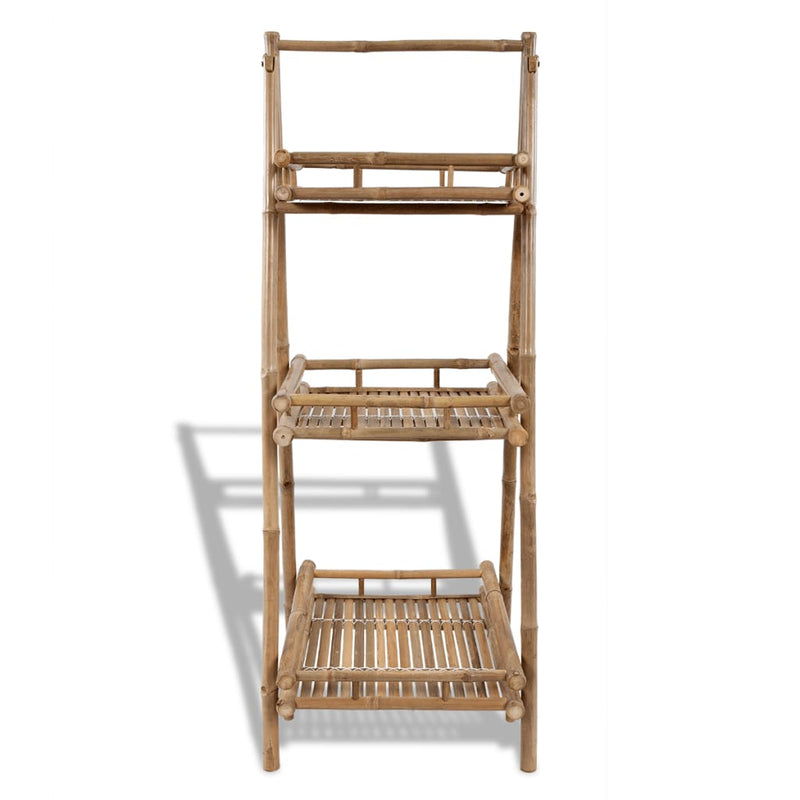 Stylish 3-Tier Folding Bamboo Plant Rack – Space-Saving & Eco-Friendly!