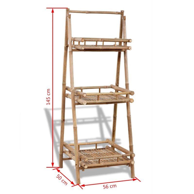 Stylish 3-Tier Folding Bamboo Plant Rack – Space-Saving & Eco-Friendly!