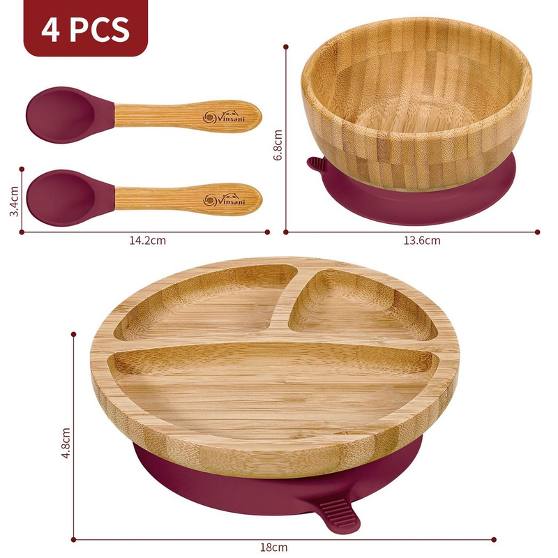 Bamboo Suction Bowl Set: All-Natural, Non-Slip, Easy-Clean & Safe for Kids - Bamboo Craze