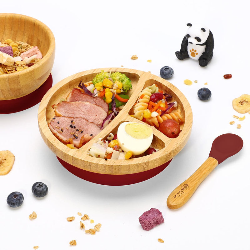 Bamboo Suction Bowl Set: All-Natural, Non-Slip, Easy-Clean & Safe for Kids - Bamboo Craze