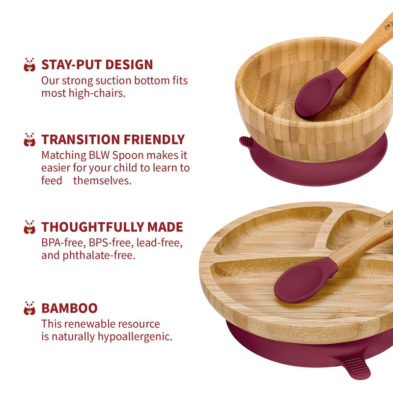 Bamboo Suction Bowl Set: All-Natural, Non-Slip, Easy-Clean & Safe for Kids - Bamboo Craze