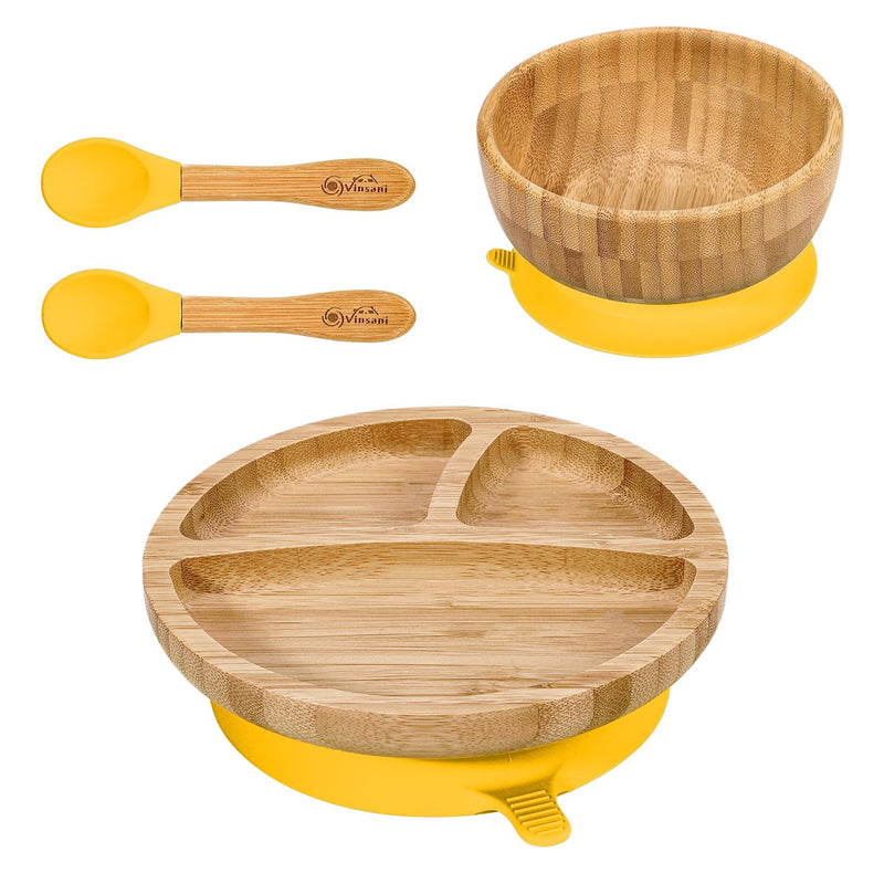 Bamboo Suction Bowl Set: All-Natural, Non-Slip, Easy-Clean & Safe for Kids - Bamboo Craze