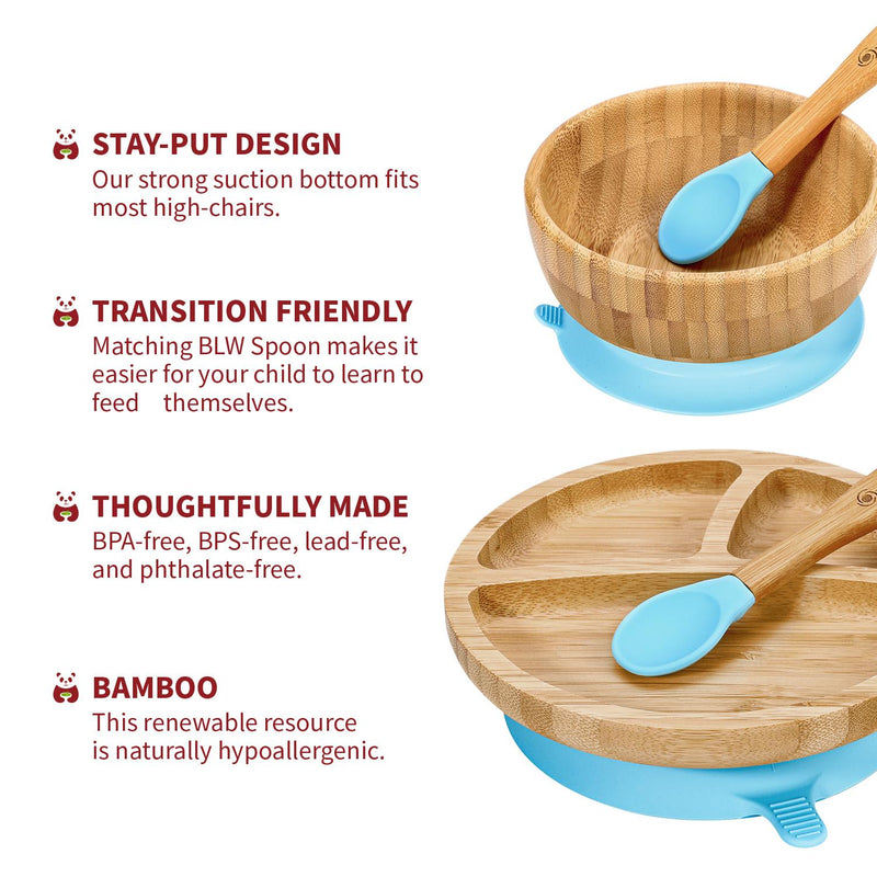 Bamboo Suction Bowl Set: All-Natural, Non-Slip, Easy-Clean & Safe for Kids - Bamboo Craze
