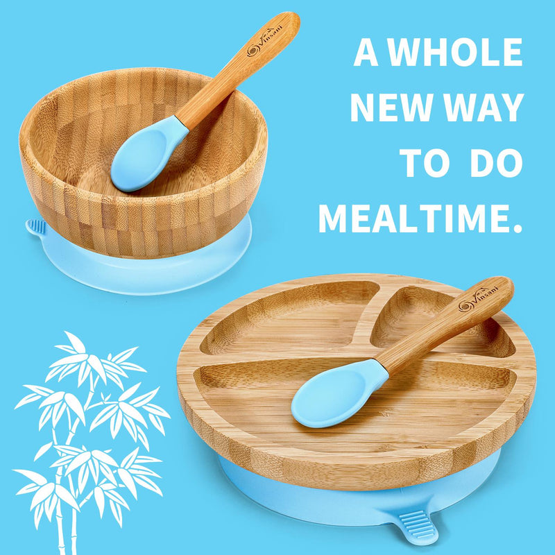 Bamboo Suction Bowl Set: All-Natural, Non-Slip, Easy-Clean & Safe for Kids - Bamboo Craze