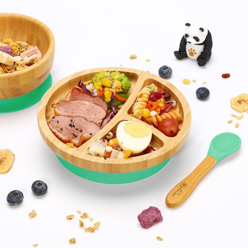 Bamboo Suction Bowl Set: All-Natural, Non-Slip, Easy-Clean & Safe for Kids - Bamboo Craze
