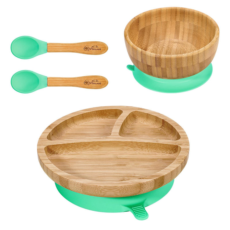 Bamboo Suction Bowl Set: All-Natural, Non-Slip, Easy-Clean & Safe for Kids - Bamboo Craze