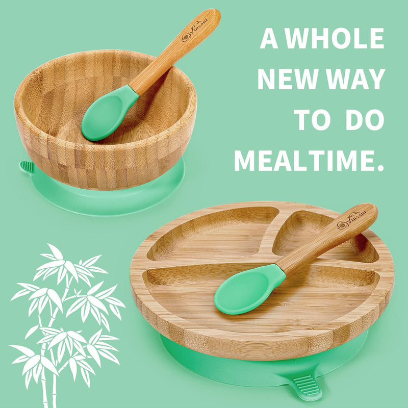 Bamboo Suction Bowl Set: All-Natural, Non-Slip, Easy-Clean & Safe for Kids - Bamboo Craze