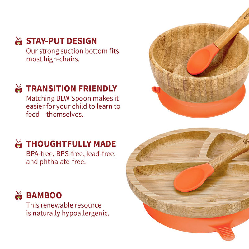 Bamboo Suction Bowl Set: All-Natural, Non-Slip, Easy-Clean & Safe for Kids - Bamboo Craze