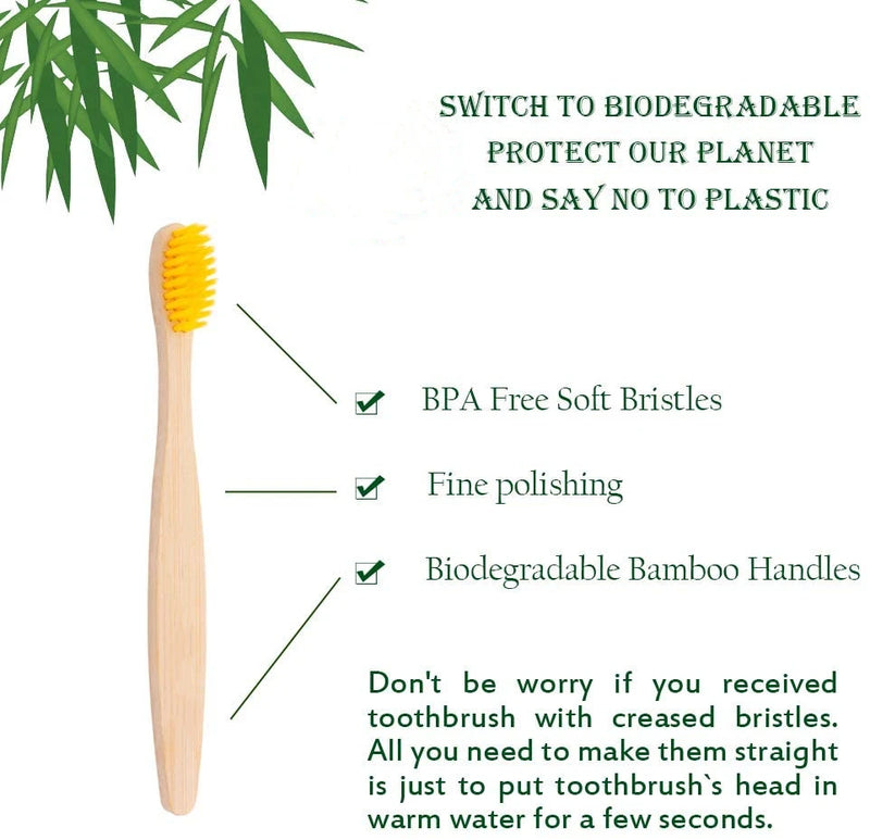Eco-Friendly Bamboo Toothbrush Set - Soft Bristles & Ergonomic Design - Bamboo Craze