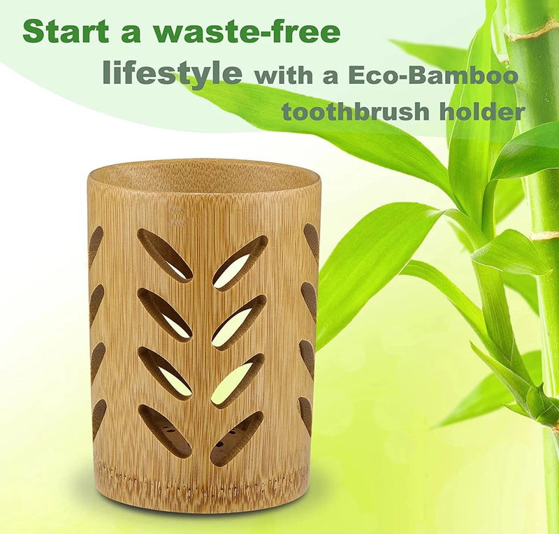 Bamboo Toothbrush Holder - Eco-Friendly Quick Drying Storage Cup - Bamboo Craze