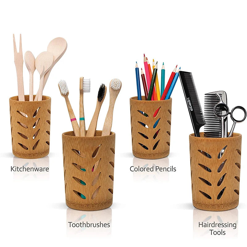 Bamboo Toothbrush Holder - Eco-Friendly Quick Drying Storage Cup - Bamboo Craze