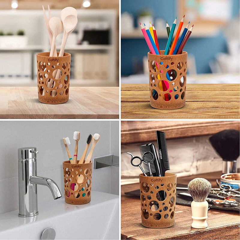 Bamboo Toothbrush Holder - Eco-Friendly Quick Drying Storage Cup - Bamboo Craze