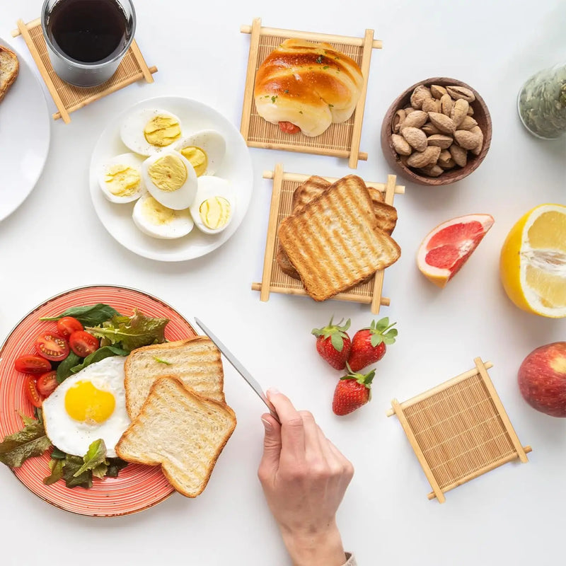 Eco-Friendly Bamboo Coasters - Heat-Resistant Table Protectors - Bamboo Craze