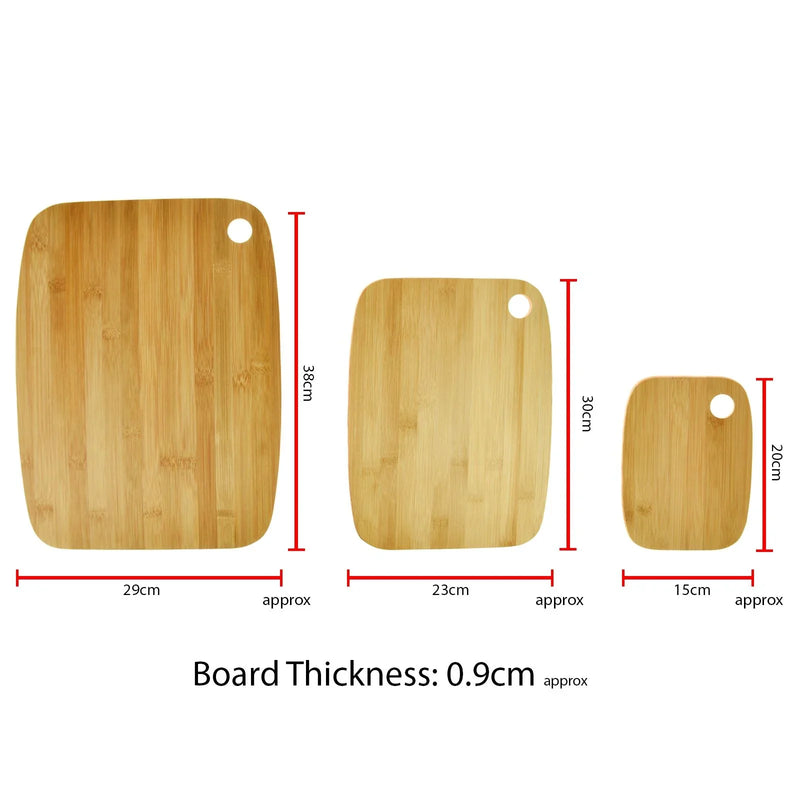 Premium Bamboo 3-Piece Cutting Board Set - Durable & Eco-Friendly Kitchen Must-Have! - Bamboo Craze