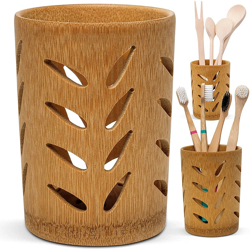 Bamboo Toothbrush Holder - Eco-Friendly Quick Drying Storage Cup - Bamboo Craze