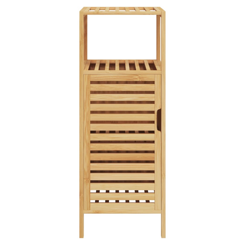 vidaXL Bamboo Bathroom Cabinet with Open Shelf - Stylish & Functional Storage