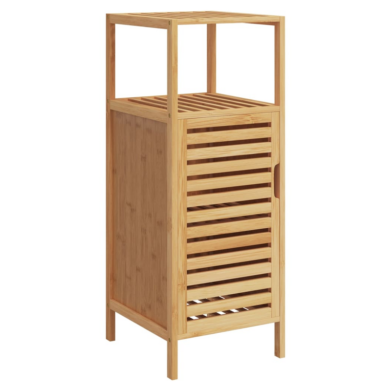 vidaXL Bamboo Bathroom Cabinet with Open Shelf - Stylish & Functional Storage