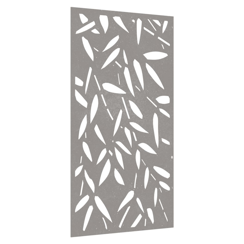 Rusty Corten Steel Bamboo Leaf Wall Art - 105x55 cm Garden Elegance