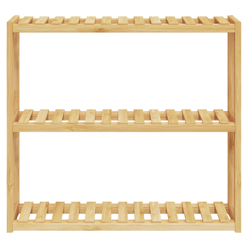 vidaXL Bamboo 3-Tier Wall-Mounted Bathroom Shelf - Stylish & Space-Saving Storage