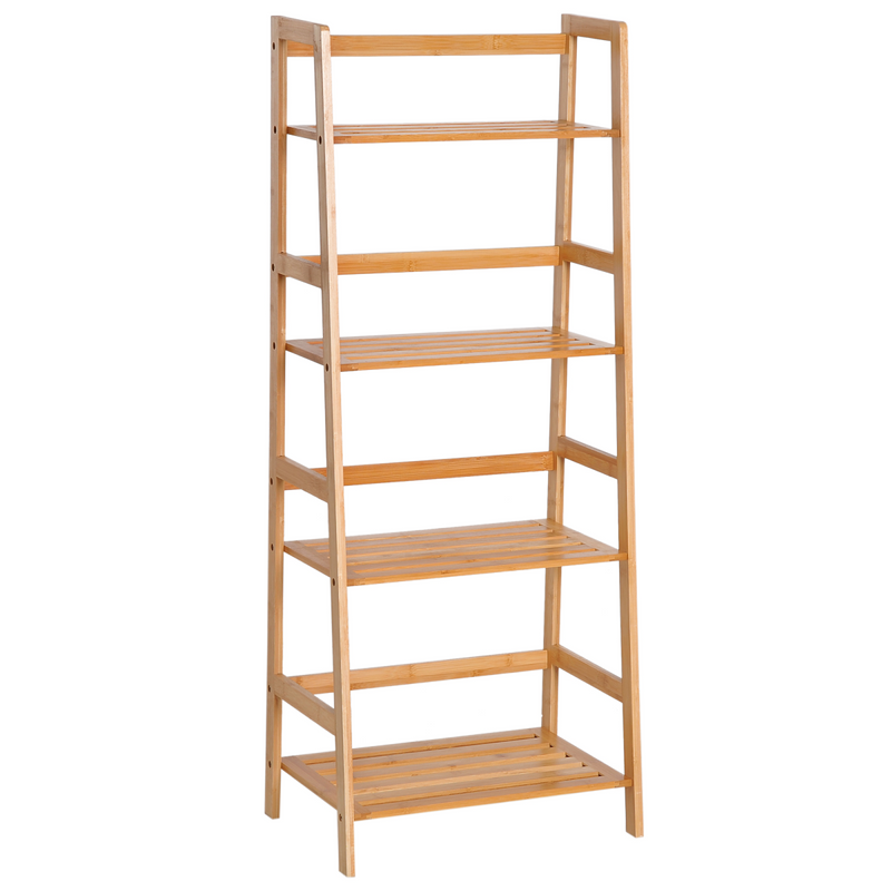 Eco-Chic 4-Tier Bamboo Bookshelf: Stylish Storage for Any Room!