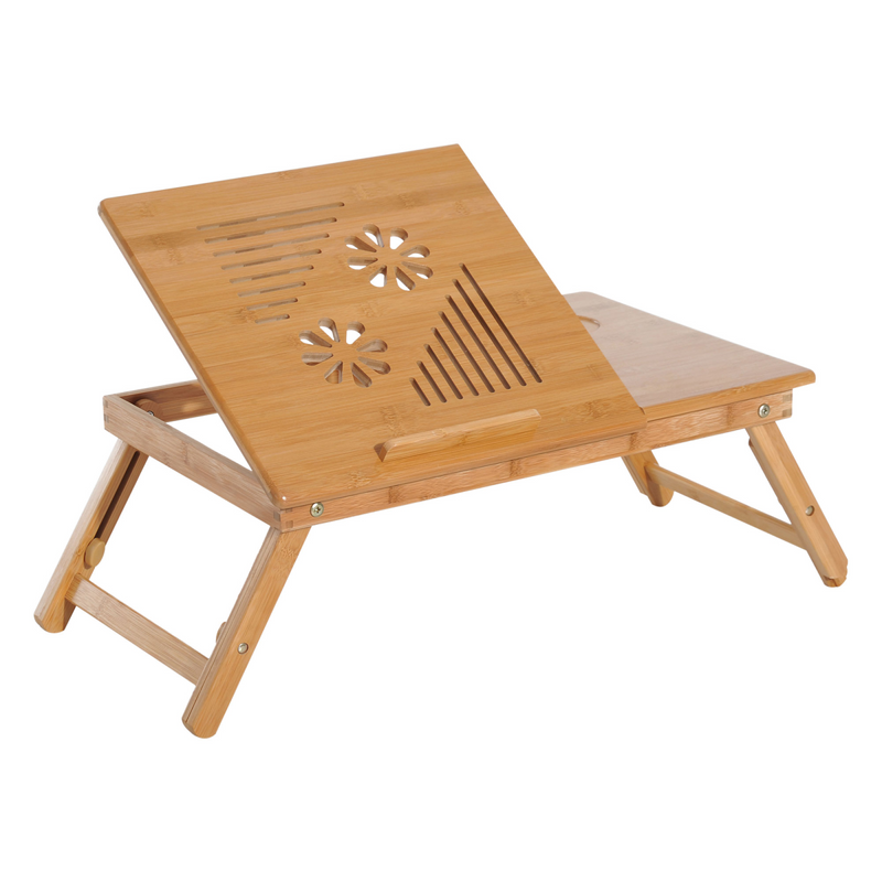 Adjustable Bamboo Laptop Desk Tray: Comfort Meets Style for Bed & Sofa