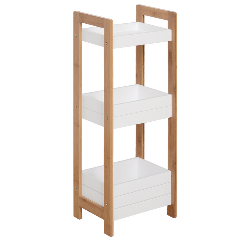 Natural Bamboo 3-Tier Shelves - Stylish Storage for Any Room!