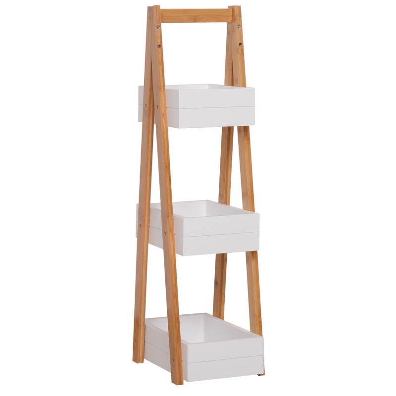 Elegant 3-Tier Bamboo A-Shape Rack for Stylish Bathroom & Home Storage